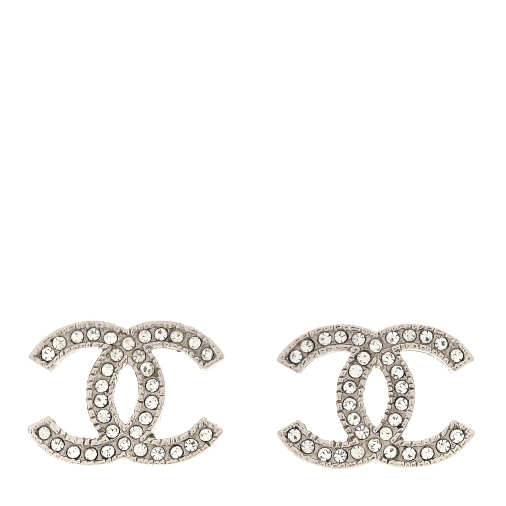 Crystal CC Earrings Silver