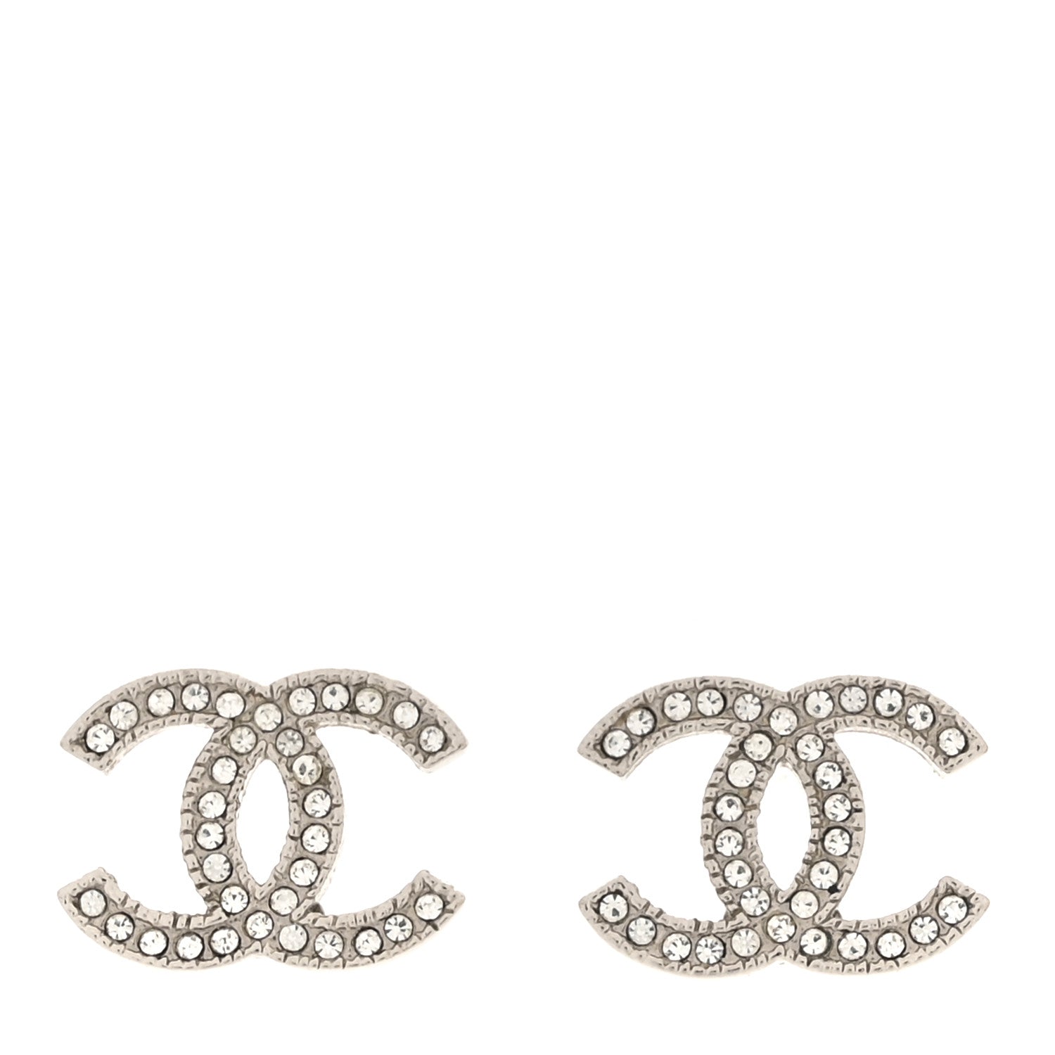 Crystal CC Earrings Silver