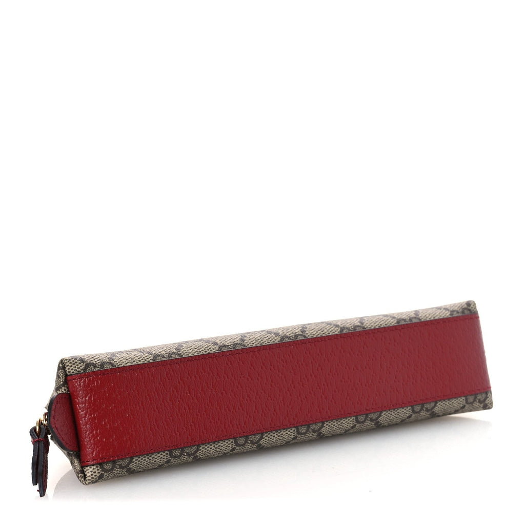 GG Supreme Monogram Cat Pencil Case Beige Ebony