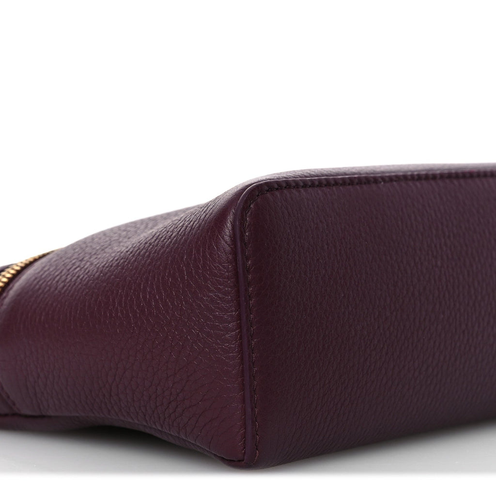 Grained Calfskin L19 Extra Pocket Pouch Azuki Beans