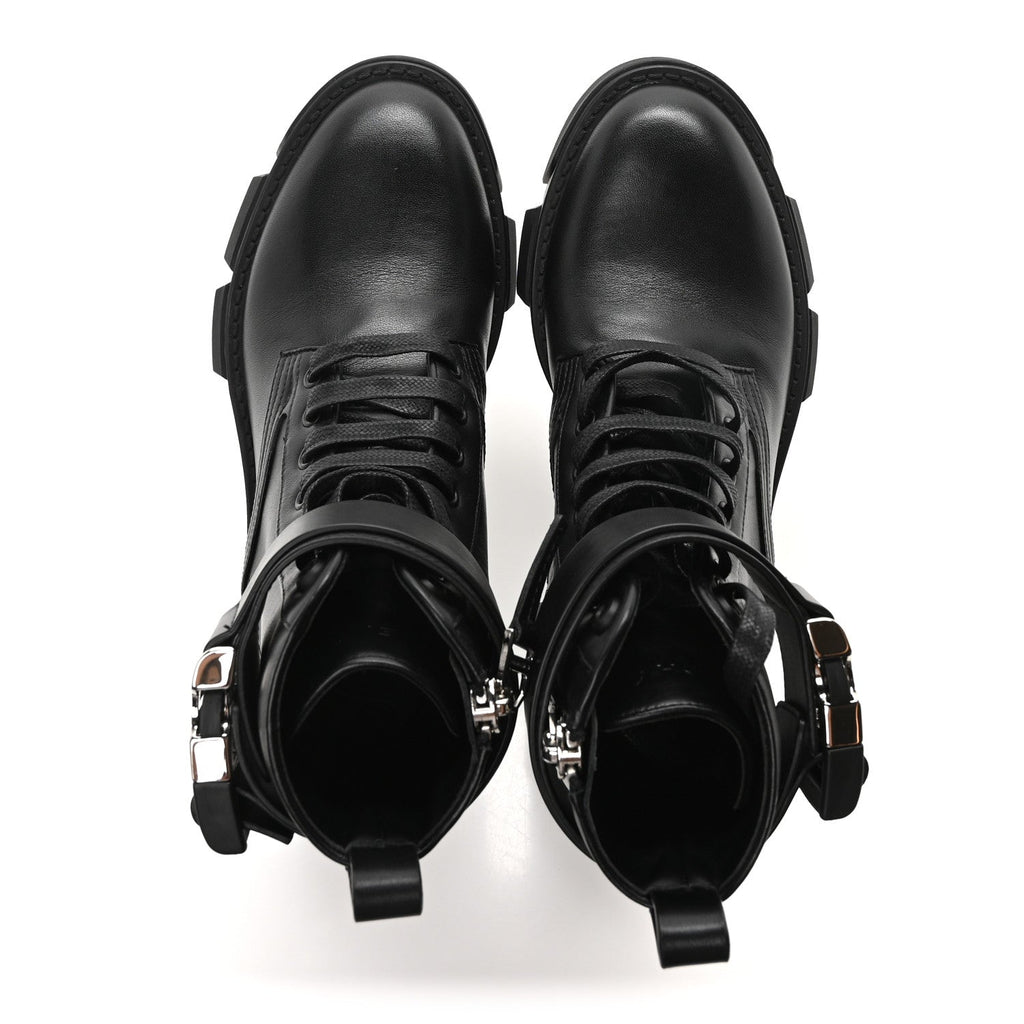 Calfskin Combat Boots 35 Black
