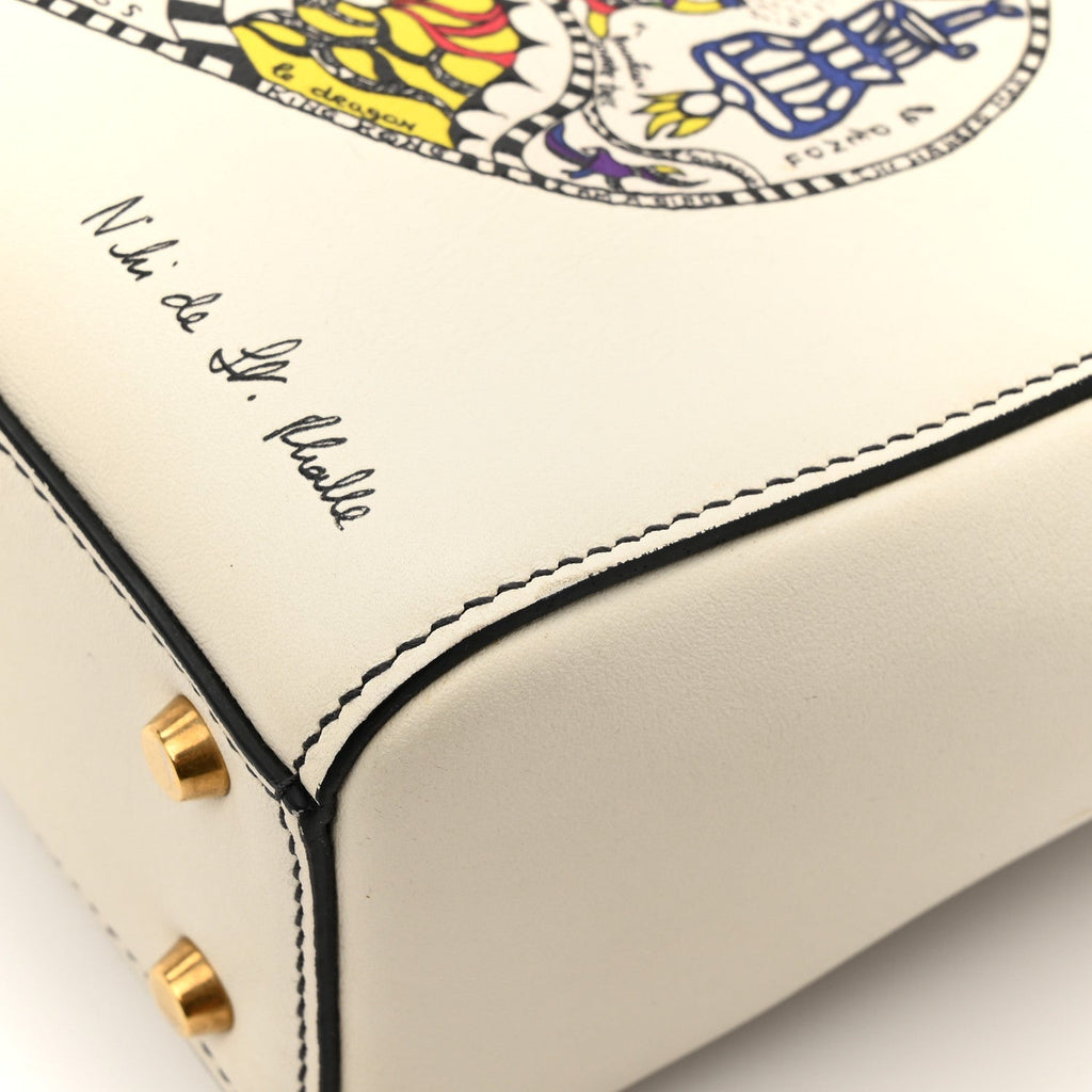 Calfskin Niki De Saint Phalle Heart Mini Supple Lady Dior Off White