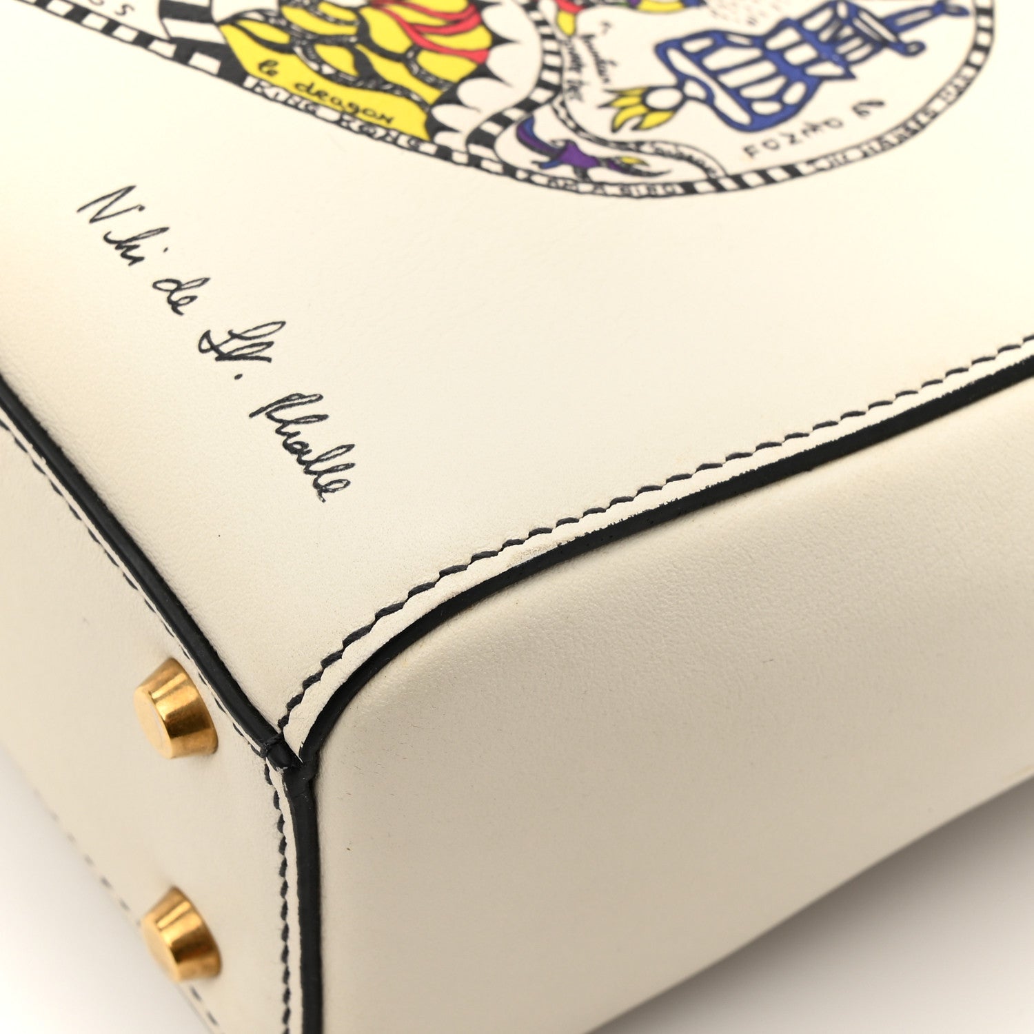 Calfskin Niki De Saint Phalle Heart Mini Supple Lady Dior Off White