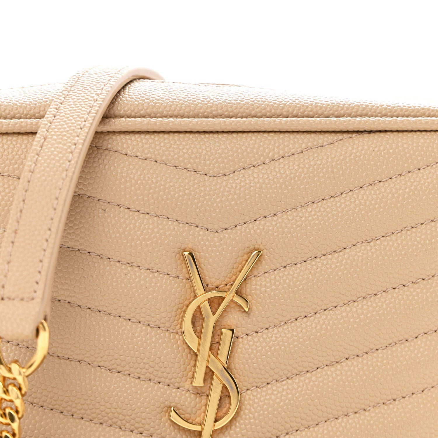 Grain De Poudre Matelasse Monogram Mini Lou Camera Bag Dark Beige