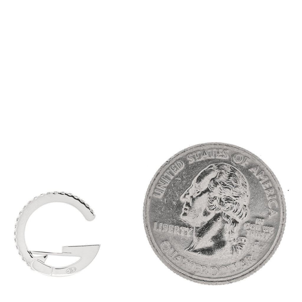 18K White Gold Diamond Gatsby Mono Clip Single Ear Cuff Earring