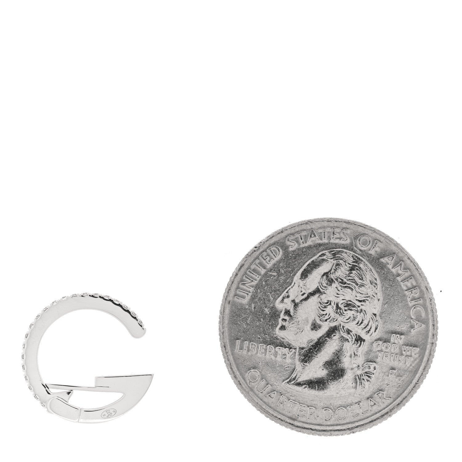 18K White Gold Diamond Gatsby Mono Clip Single Ear Cuff Earring