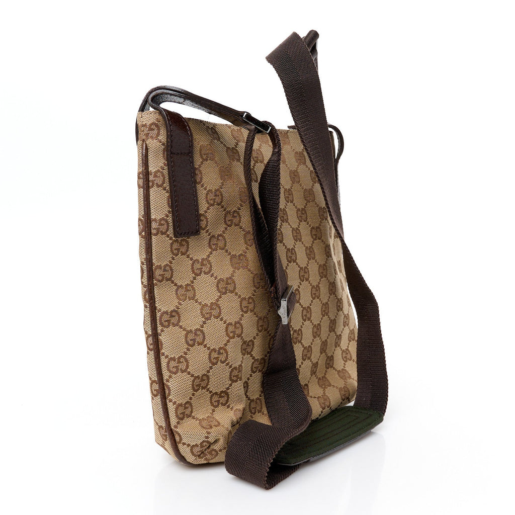 Monogram Flat Messenger Bag Dark Brown