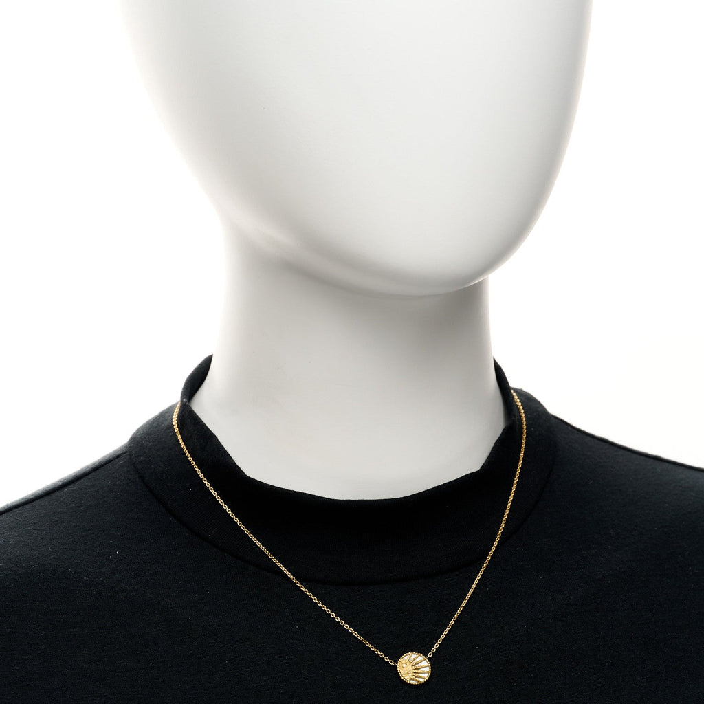 18K Yellow White Gold Diamond Black Onyx Mother of Pearl Rose Celeste Pendant Necklace