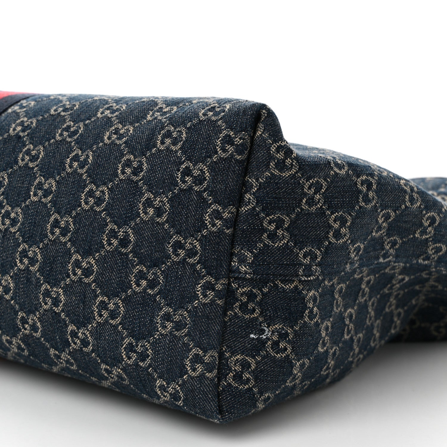 Denim GG Monogram Web Large Giglio Tote Blue