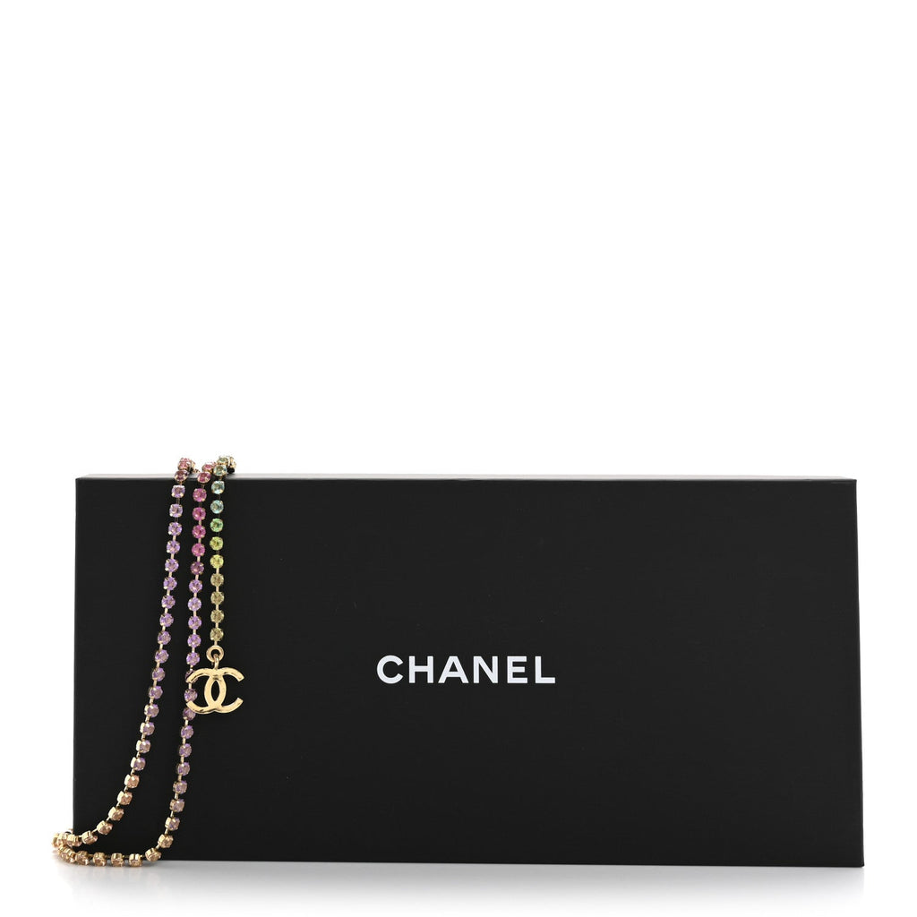 Metal Crystal CC Belt Gold Multicolor