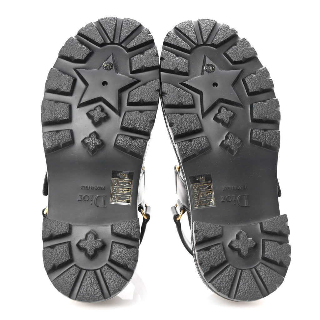 Lambskin Dioract Platform Sandals 36.5 Black