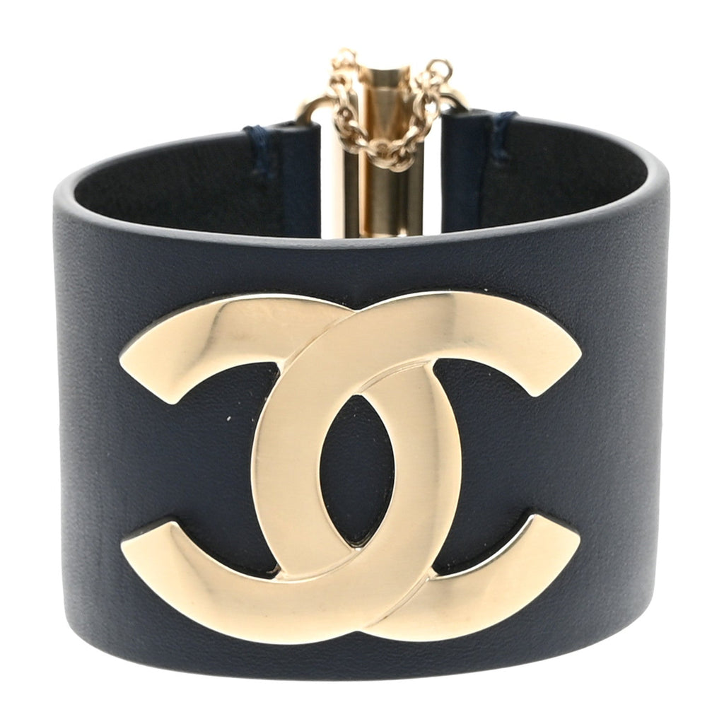 Calfskin CC Wide Cuff S Navy