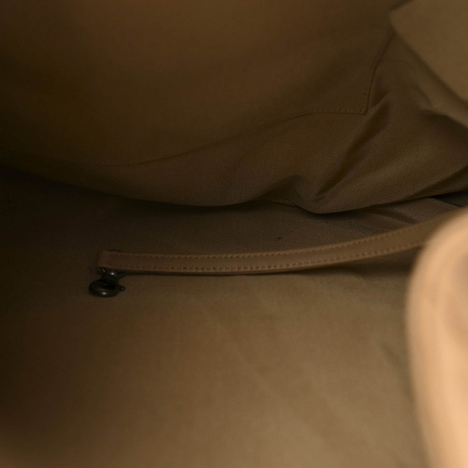 Calfskin Stitched Double Zip Hobo Beige