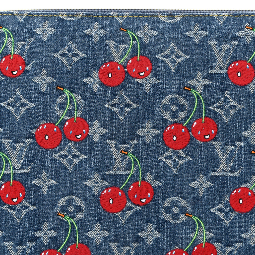LV X TM Monogram Denim Cerises Coussin PM Blue