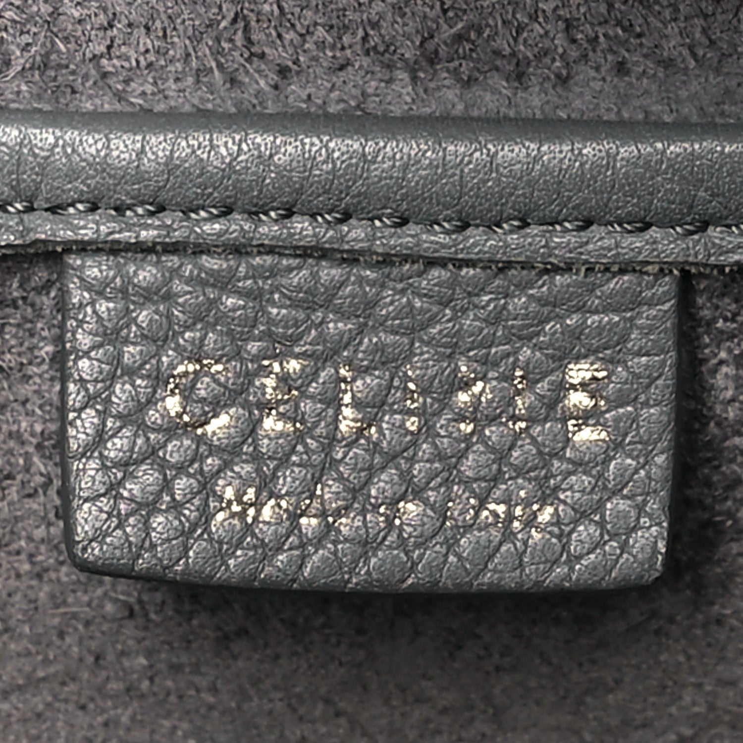 Drummed Calfskin Nano Luggage Kohl