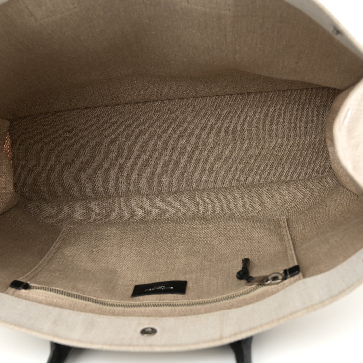 Linen Calfskin Rive Gauche Tote Optic White