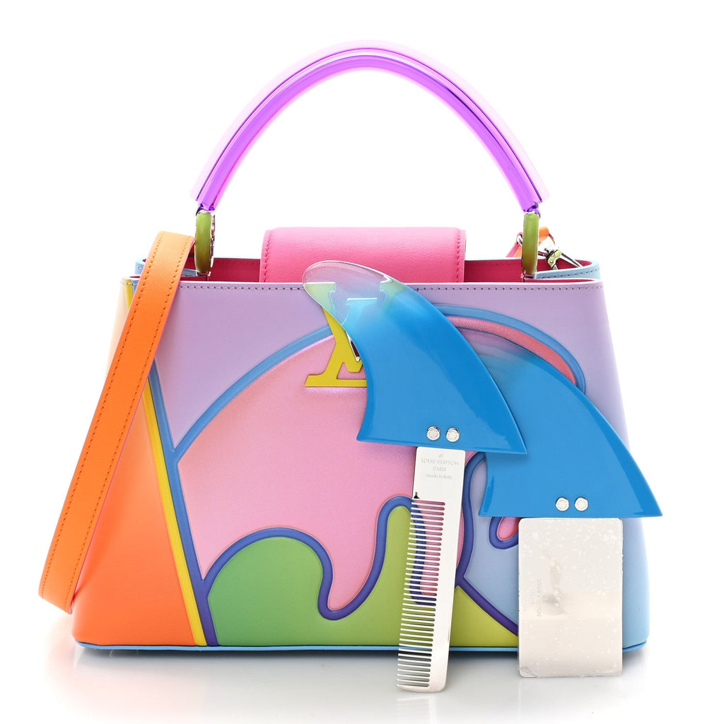 Calfskin Plexiglass ArtyCapucines PM Sam Falls Multicolor