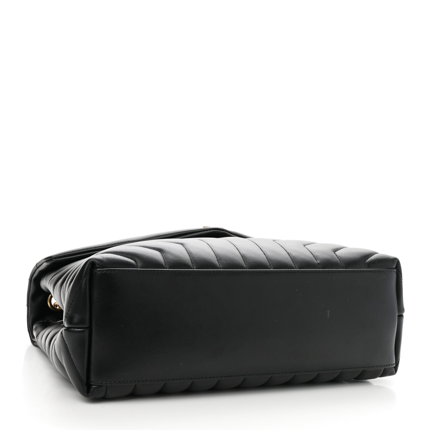 Calfskin Y Quilted Monogram Medium Loulou Chain Satchel Black