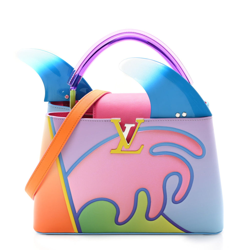 Calfskin Plexiglass ArtyCapucines PM Sam Falls Multicolor