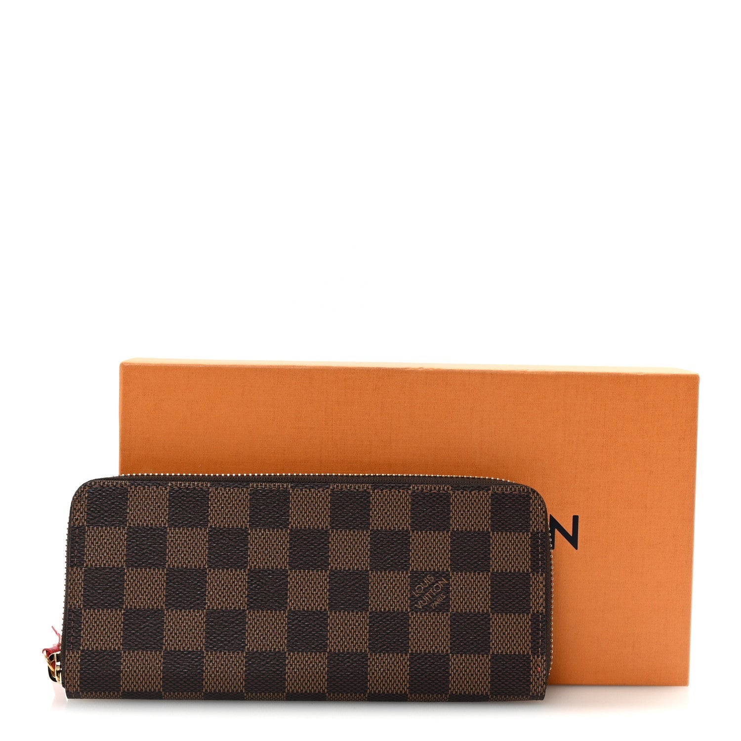 Damier Ebene Clemence Wallet Cherry