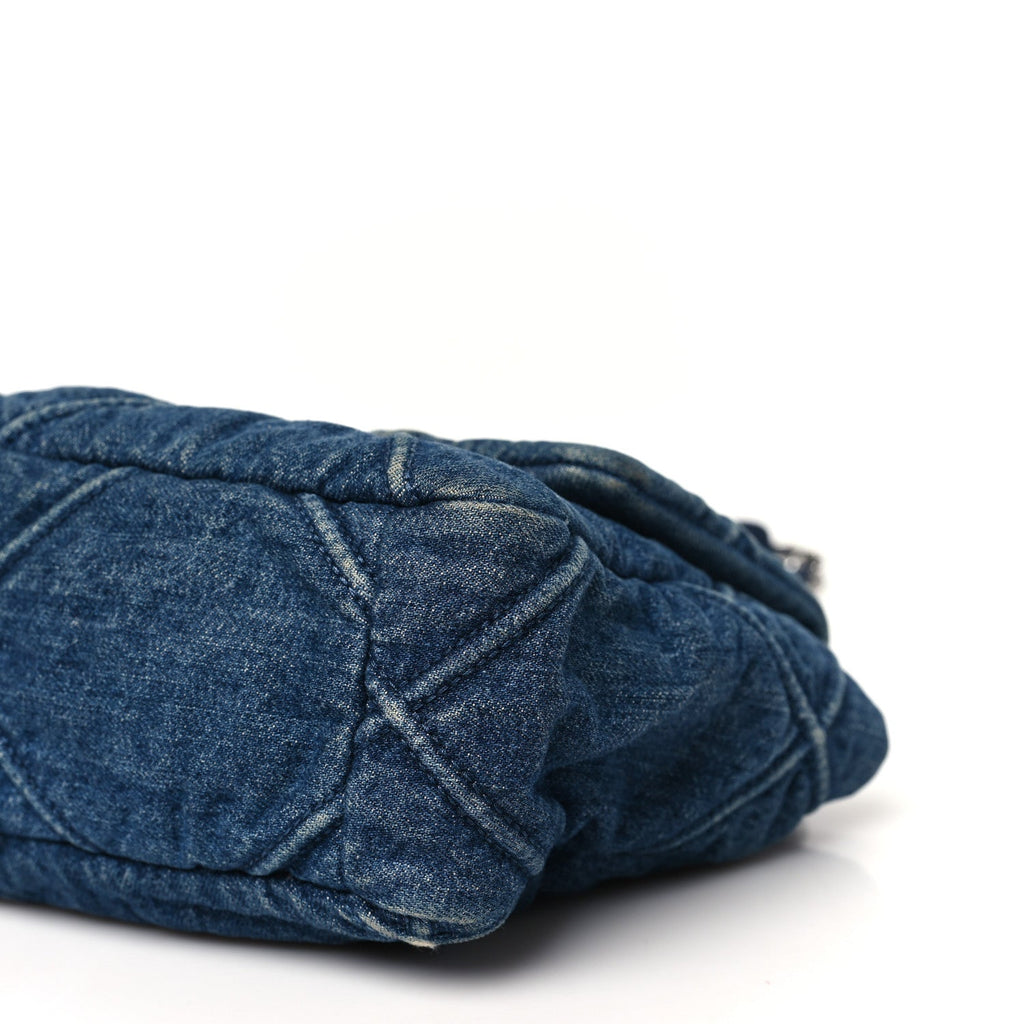 Denim Quilted Medium Chanel 19 Flap Blue