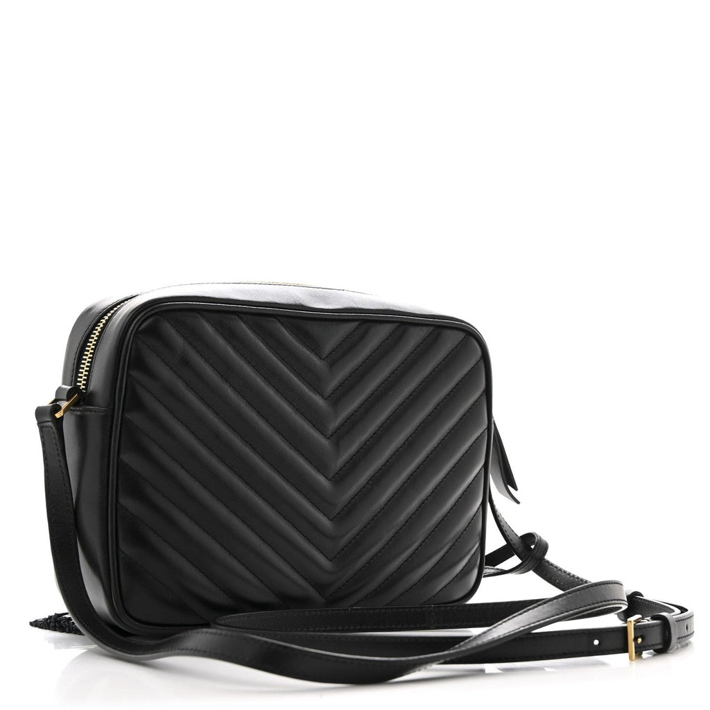 Calfskin Matelasse Monogram Lou Camera Bag Black