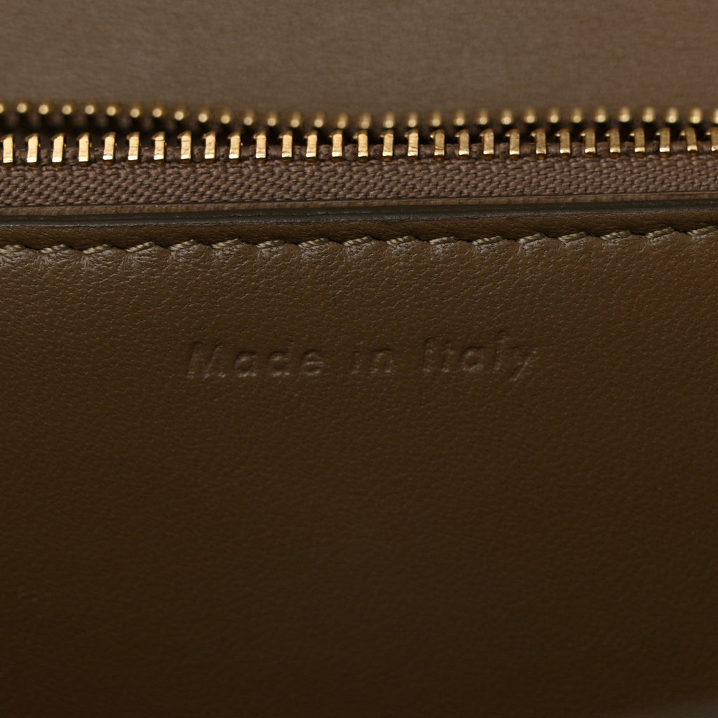 Liege Calfskin Medium Classic Box Flap Bag Taupe