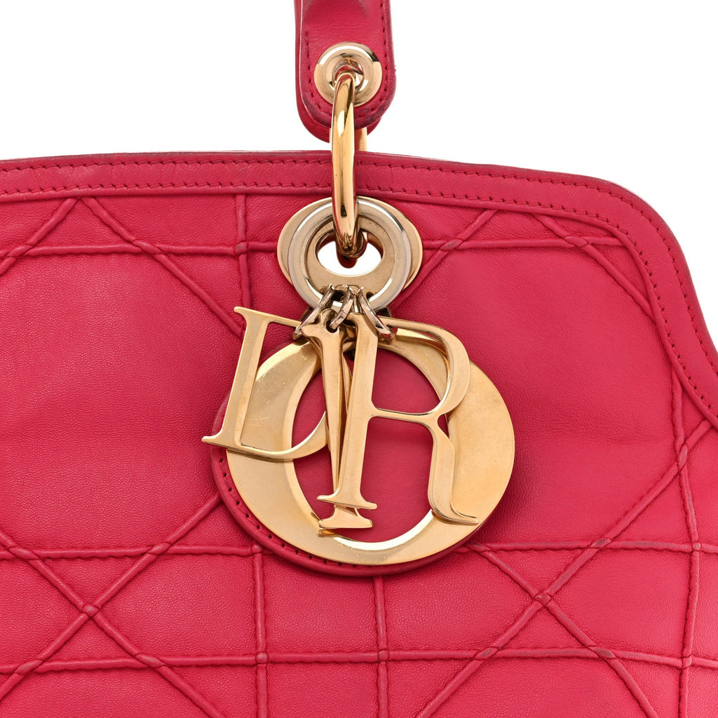 Lambskin Cannage Medium Granville Tote Fuchsia