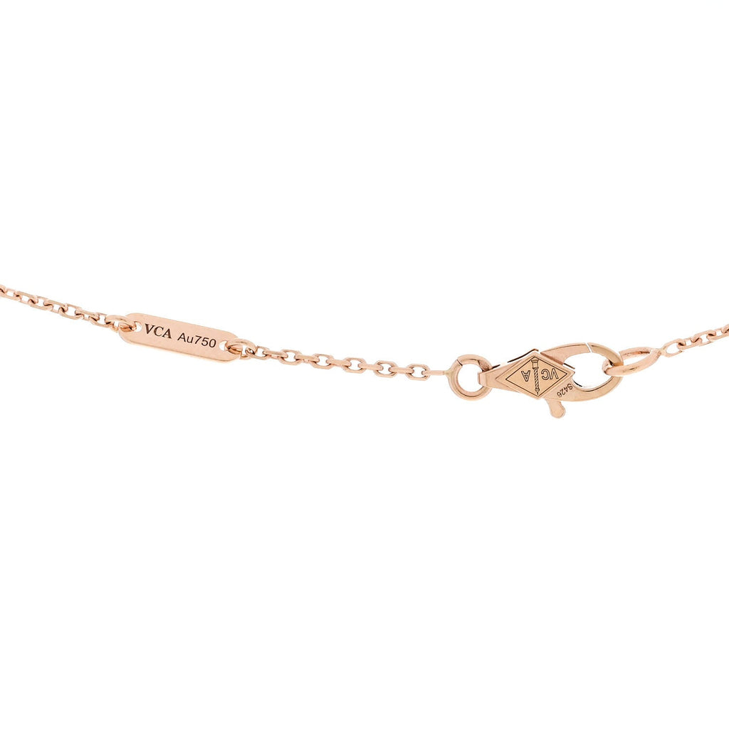 18K Rose Gold Carnelian Sweet Alhambra Heart Pendant Necklace