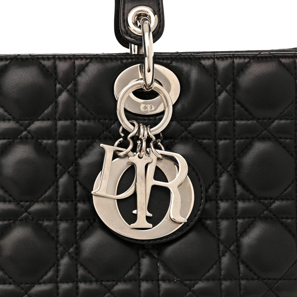 Lambskin Cannage Large Lady Dior Black