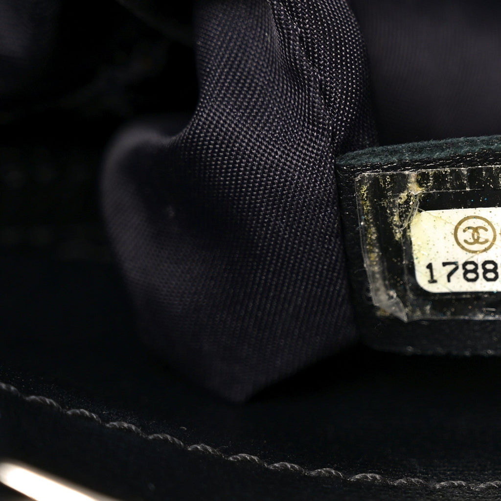 Coated Canvas Quilted Small Paris Biarritz Tote Black