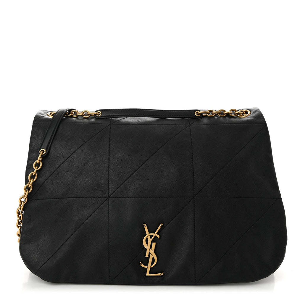 Lambskin Matelasse Monogram Large Jamie 4.3 Black