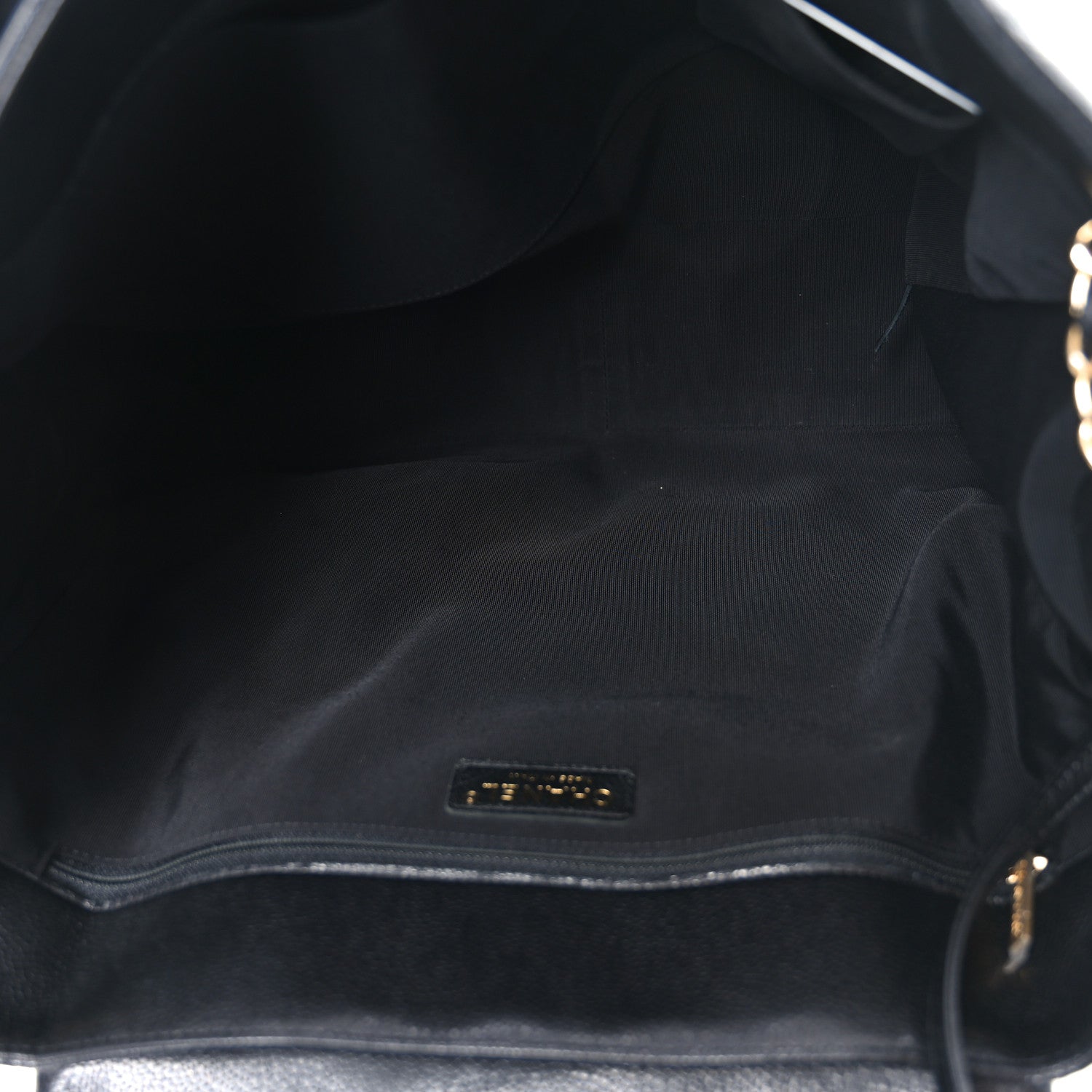 Caviar Quilted Flap Tote Black