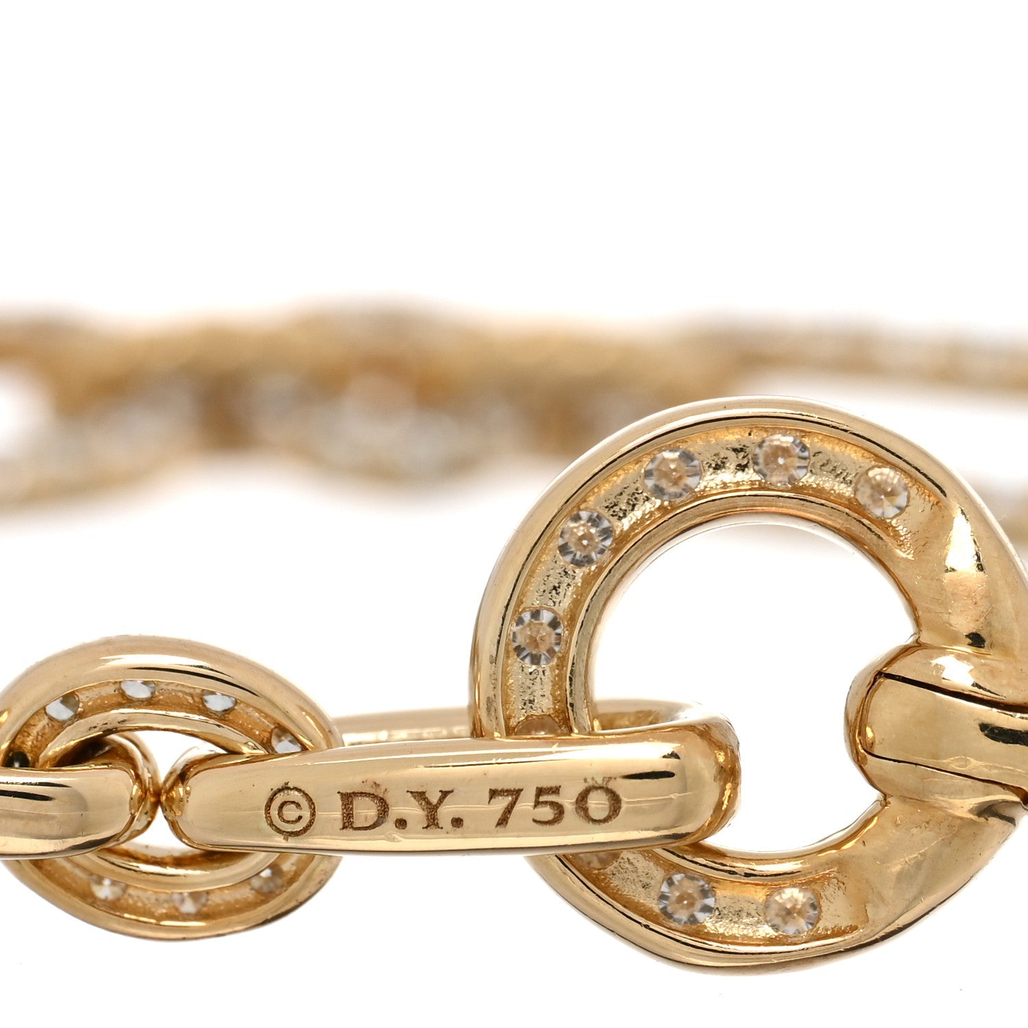 18K Yellow Gold Diamond 6.5mm Lexington Chain Bracelet