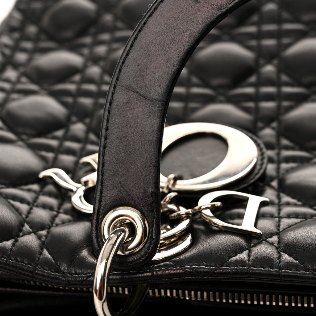 Lambskin Cannage Large Lady Dior Black
