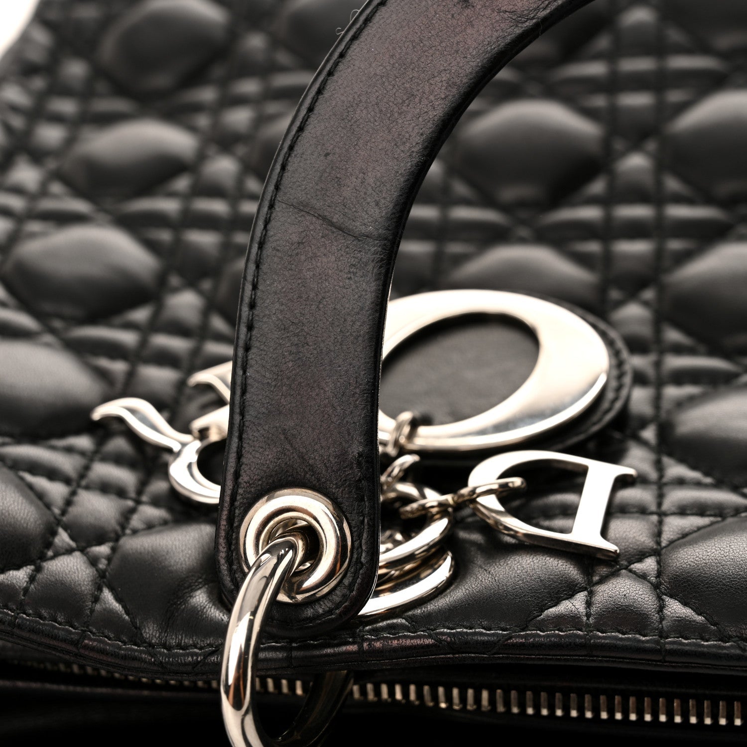Lambskin Cannage Large Lady Dior Black