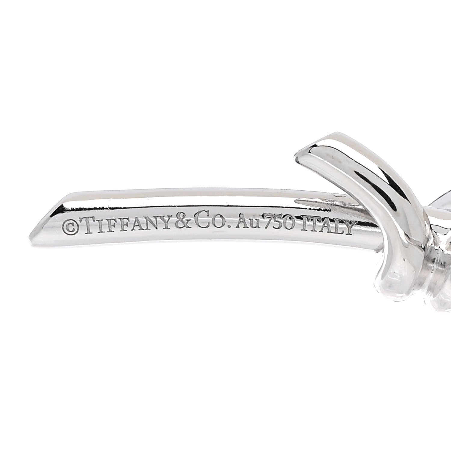 18K White Gold Diamond Tiffany Knot Earrings