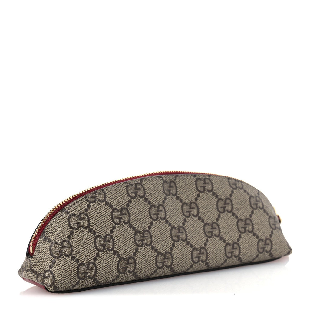 GG Supreme Monogram Cat Pencil Case Beige Ebony