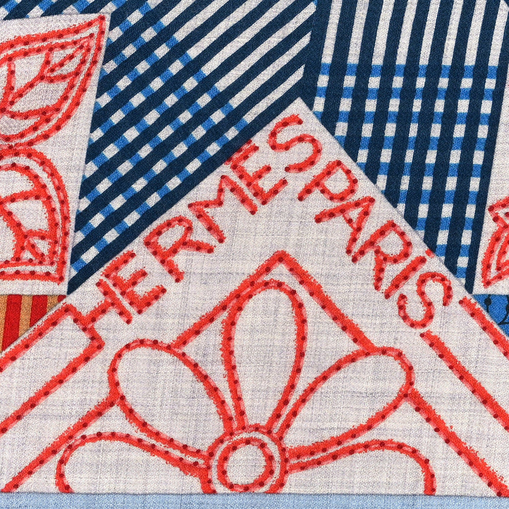 Cashmere Silk American Quilts Shawl 140 Multicolor