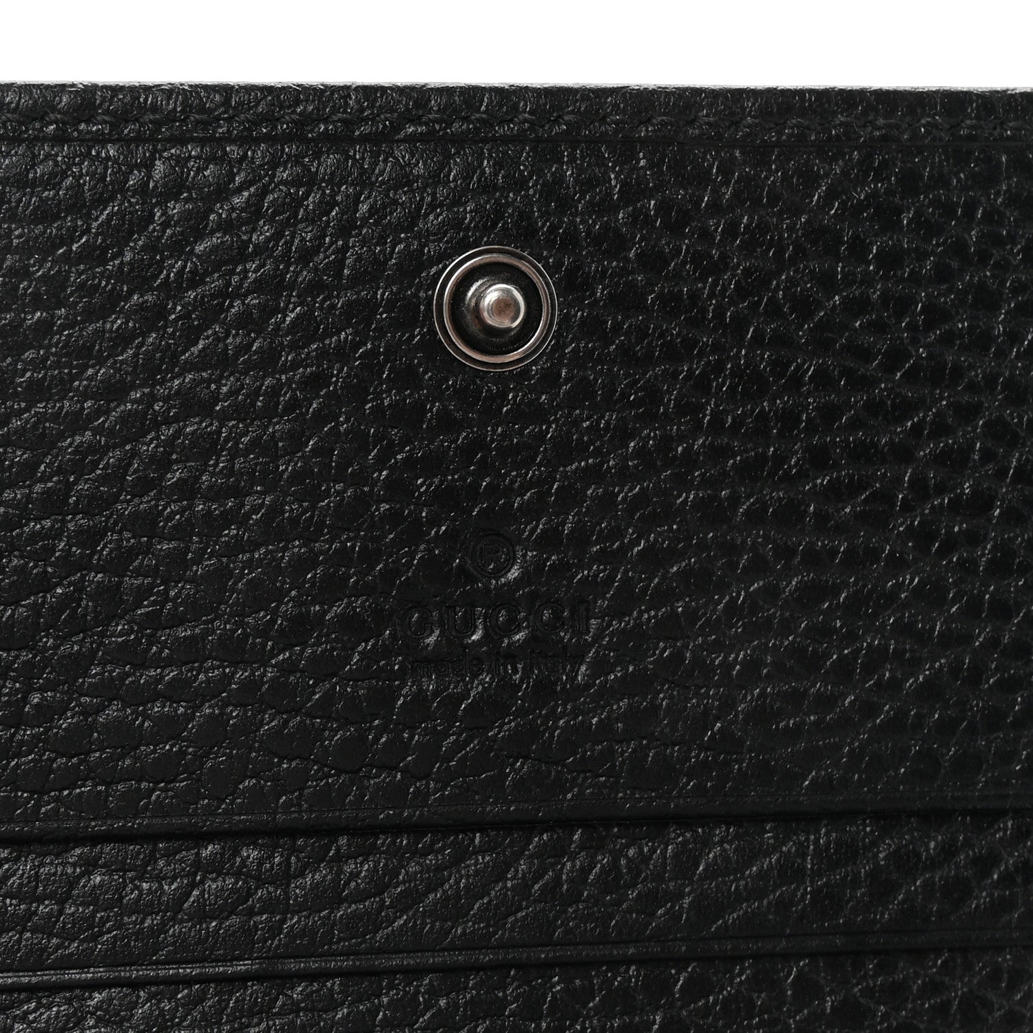 Dollar Calfskin Enamel Monochrome GG Marmont Card Case Black