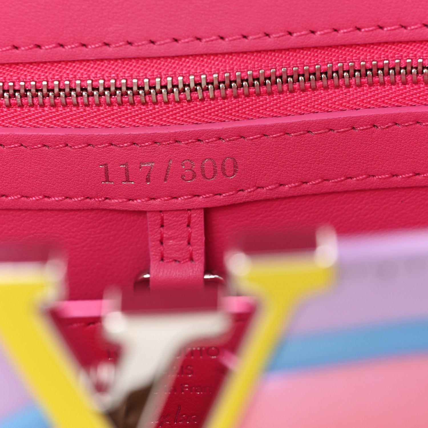 Calfskin Plexiglass ArtyCapucines PM Sam Falls Multicolor