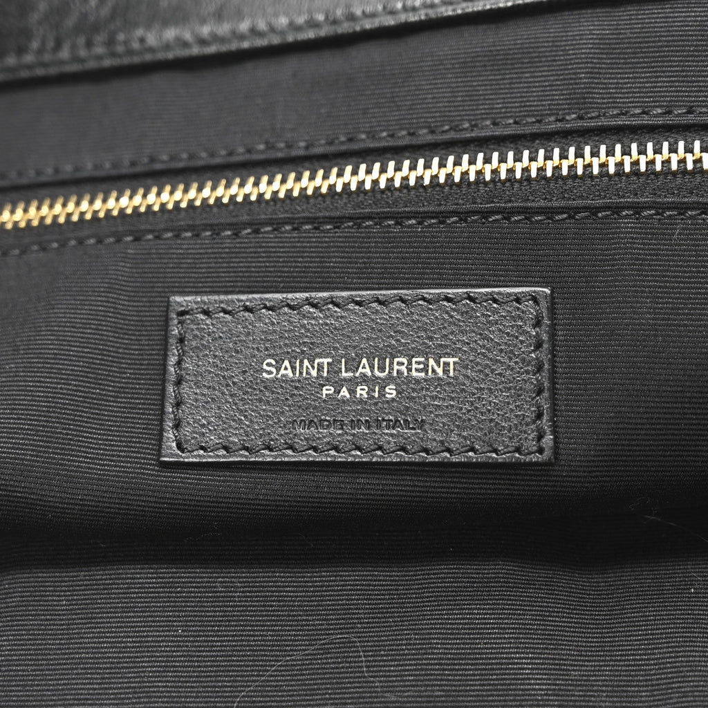 Lambskin Quilted Maxi Icare Shopping Tote Black