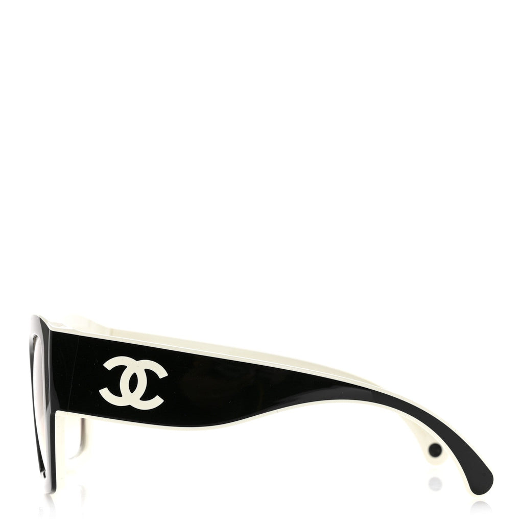 Acetate Square Sunglasses 6058 Black White