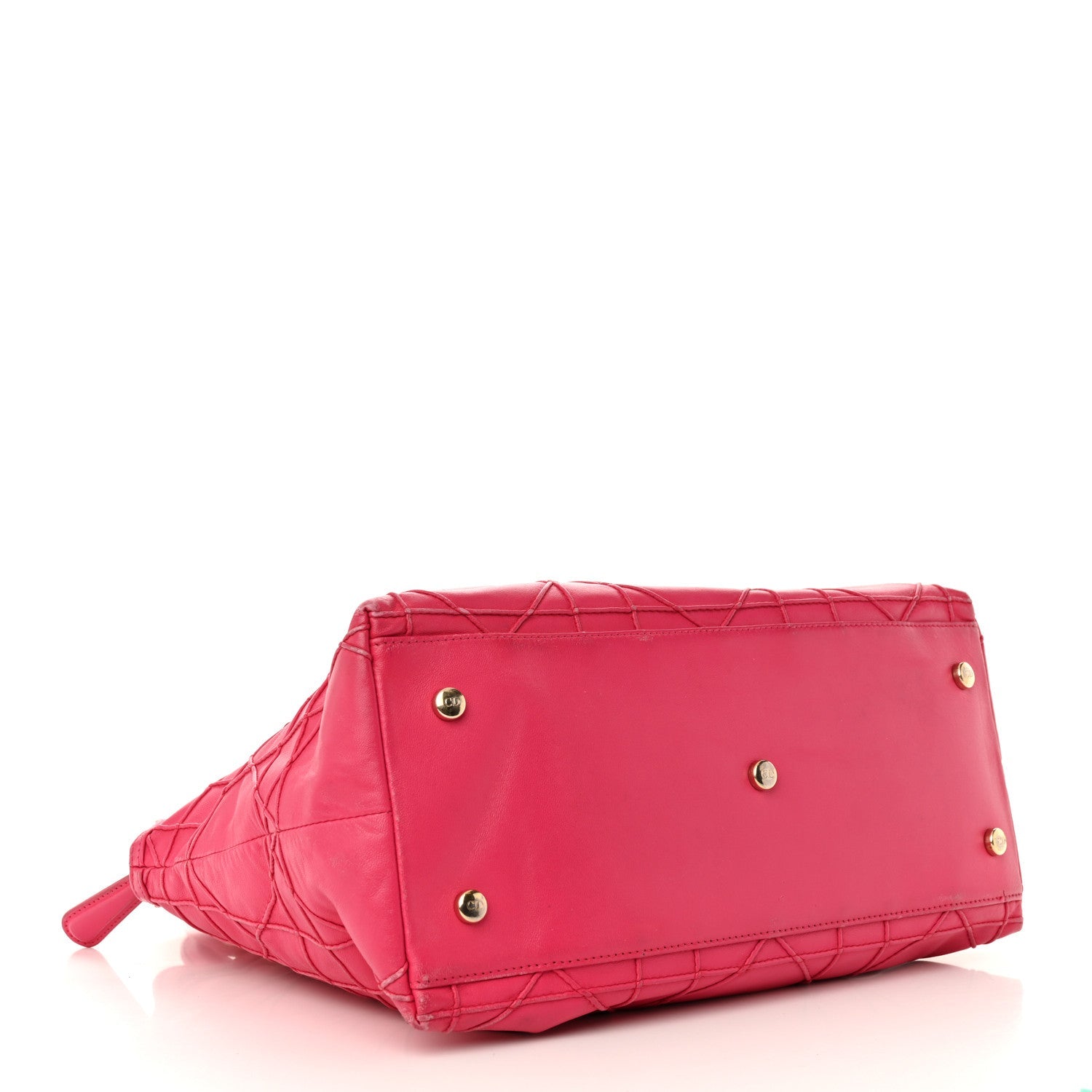 Lambskin Cannage Medium Granville Tote Fuchsia