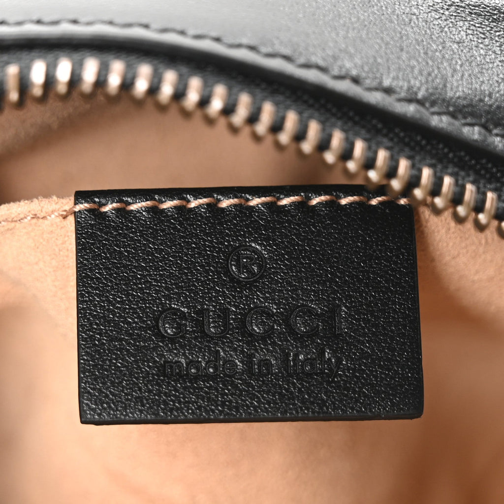 Calfskin Matelasse Mini GG Marmont Chain Shoulder Bag Black