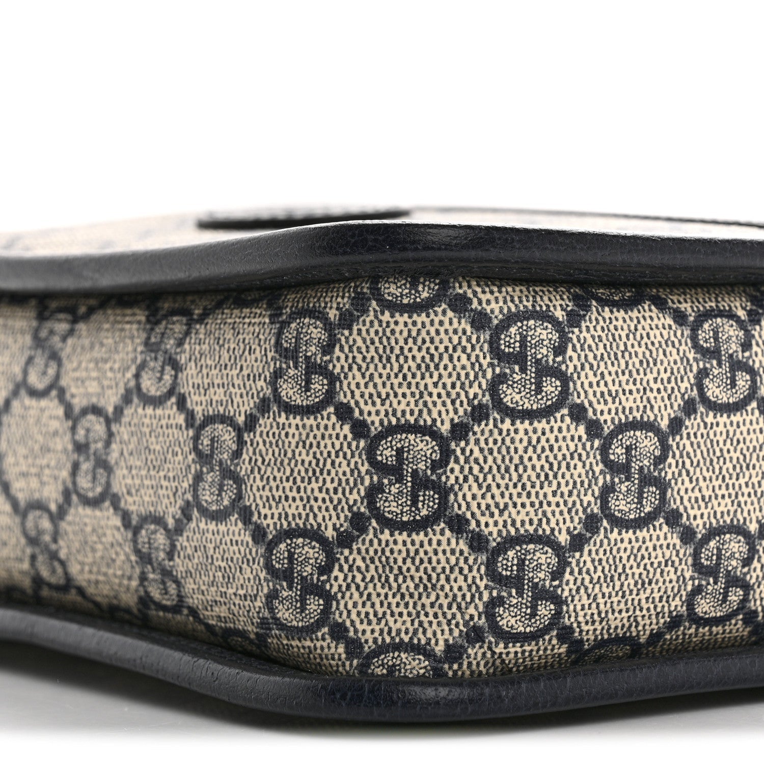 GG Supreme Monogram Textured Dollar Calfskin Mini Retro Interlocking G Shoulder Bag Beige Blue