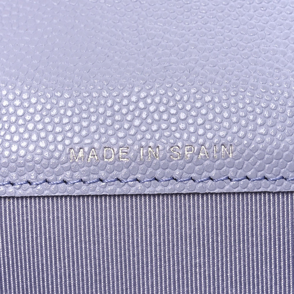 Caviar Quilted Flap Card Holder Wallet Light Purple