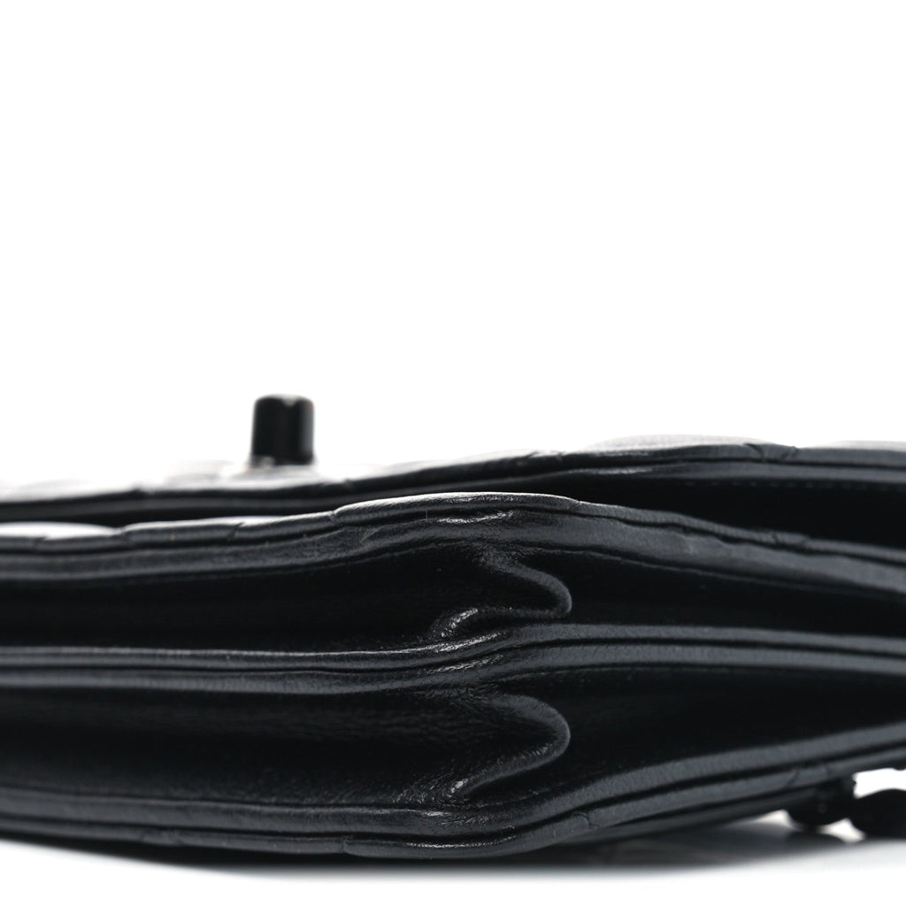 Lambskin Quilted Mini Trendy CC Wallet On Chain WOC So Black