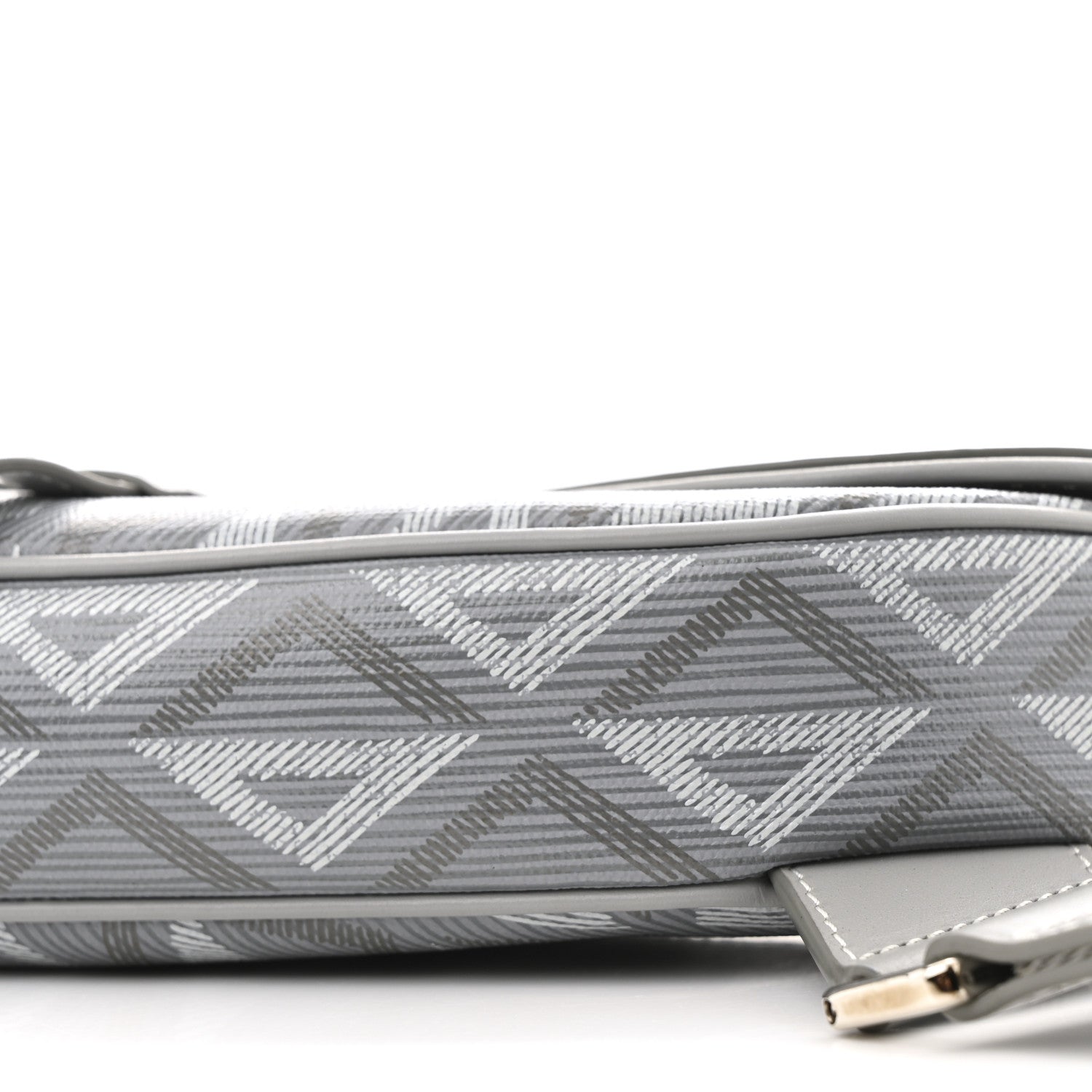 Coated Canvas Calfskin CD Diamond Mens Saddle Bag Gray