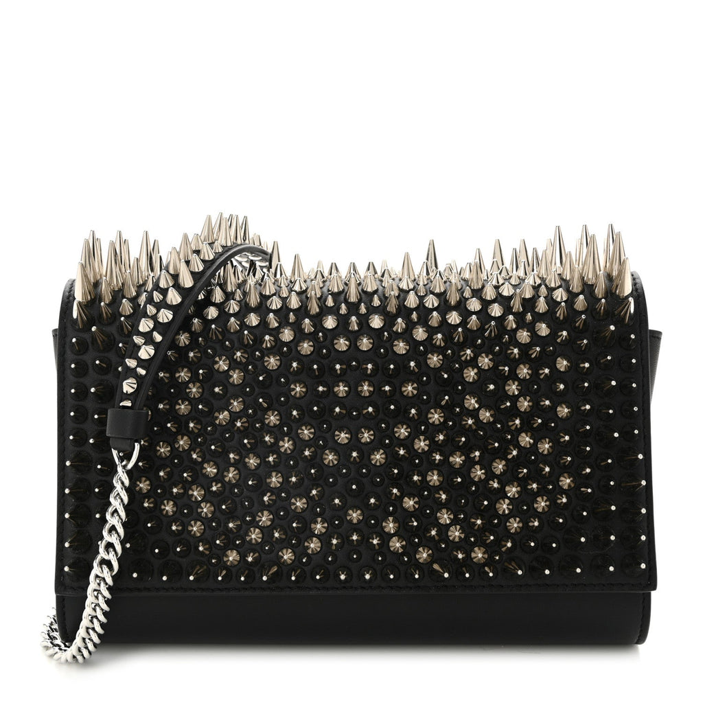 Calfskin Spikes Paloma Clutch Black